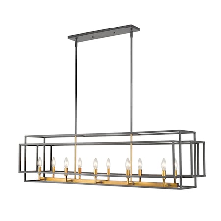 Z-Lite Titania 10 Light Island/Billiard, Bronze + Olde Brass 454-54L-BRZ-OBR